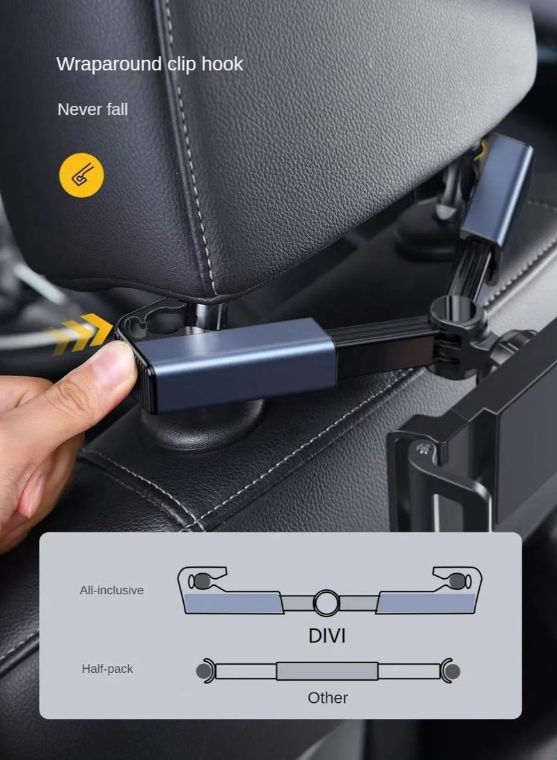 Universal Car Rear Pillow Phone Holder Tablet iPad Holder 360 Degree Rotating Foldable Holder Suitable for 4.7-12.9 inch Mobile Phones Y11（Black） - Image 2