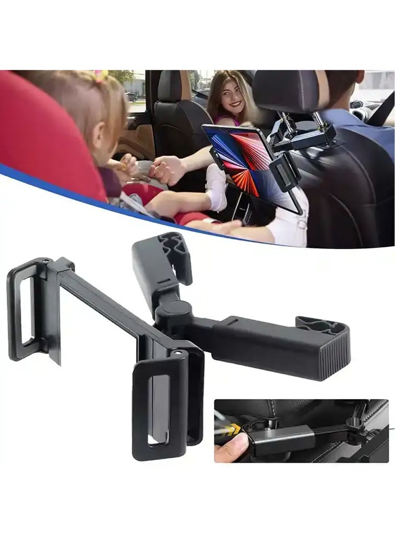 Universal Car Rear Pillow Phone Holder Tablet iPad Holder 360 Degree Rotating Foldable Holder Suitable for 4.7-12.9 inch Mobile Phones Y11（Black） - Image 5