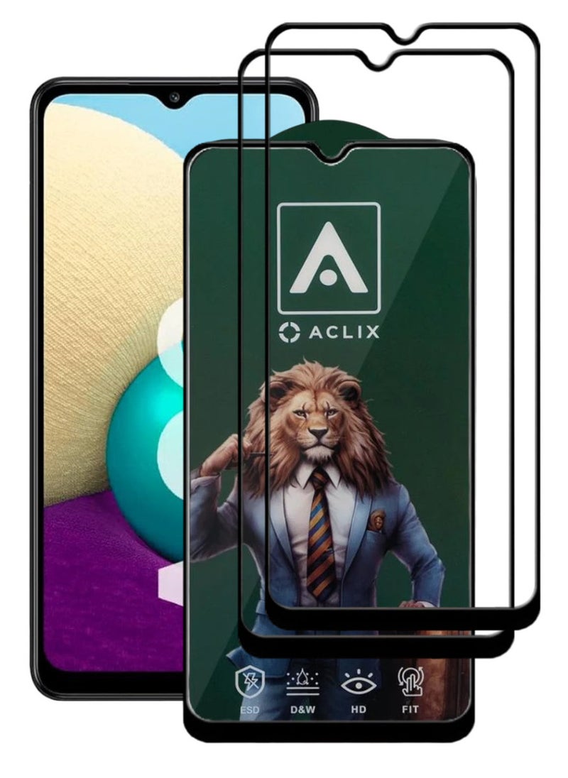 ACLIX 2 Pieces Antistatic ESD Dustproof Premium Quality High Definition Tempered Glass Screen Protector Designed For Samsung Galaxy A02 - Image 1