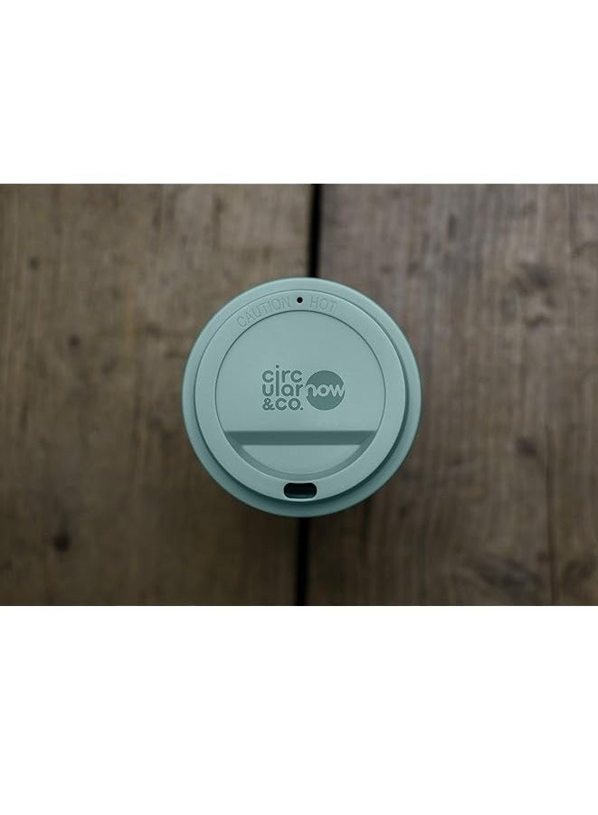 Circular & Co Circular and Co Now Cup Reusable Coffee Cup Made from Recycled Single Use Cups 12oz 340ml Cream & Happy Mint  - Image 2