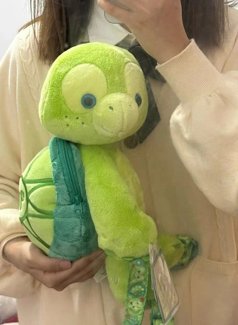 general Cartoon Plush Little Turtle Backpack-Adorable plush turtle-shaped backpack from Olo Mi La, perfect as a gift for children or friends. - Image 2