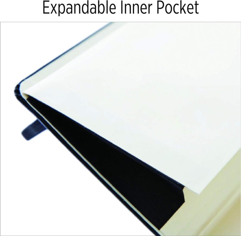 SANTHOME Classic A5 Hardcover Lined Notebook – 192 Ruled Pages, Integrated Bookmark And Elastic Closure, Acid-Free Paper - Image 5