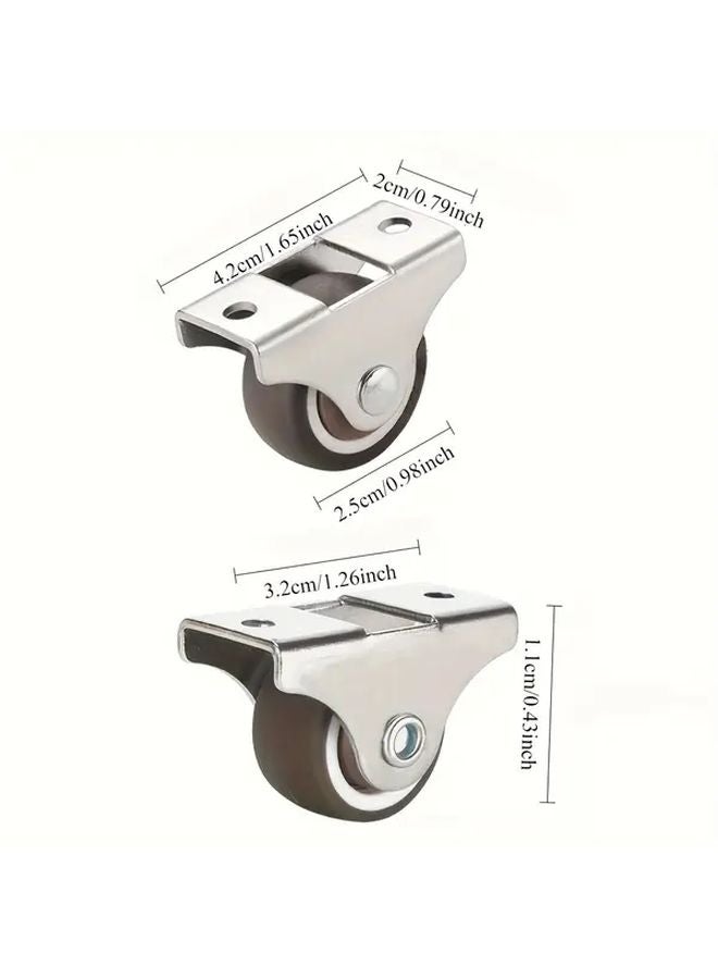 4pcs 25mm TPR Rubber Caster Plain Bearing Wheels For Silent Furniture Moving - Image 3