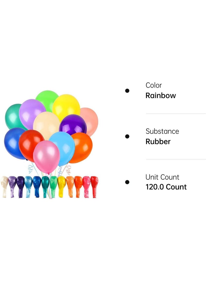 AMM 120-Piece Rainbow Latex Balloons 12″ – Vibrant Mixed Color Party Balloons for Birthday, Wedding, Baby Shower, Balloon Arch / Garland, Event Decor - Image 4