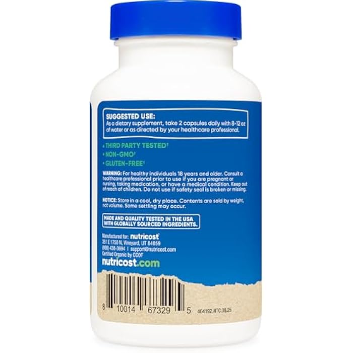 Nutricost Saw Palmetto 1000mg, 120 Capsules - CCOF Certified Made with Organic Saw Palmetto, Vegetarian Friendly, 60 Servings, 500mg Per Capsule, Gluten Free - Image 4