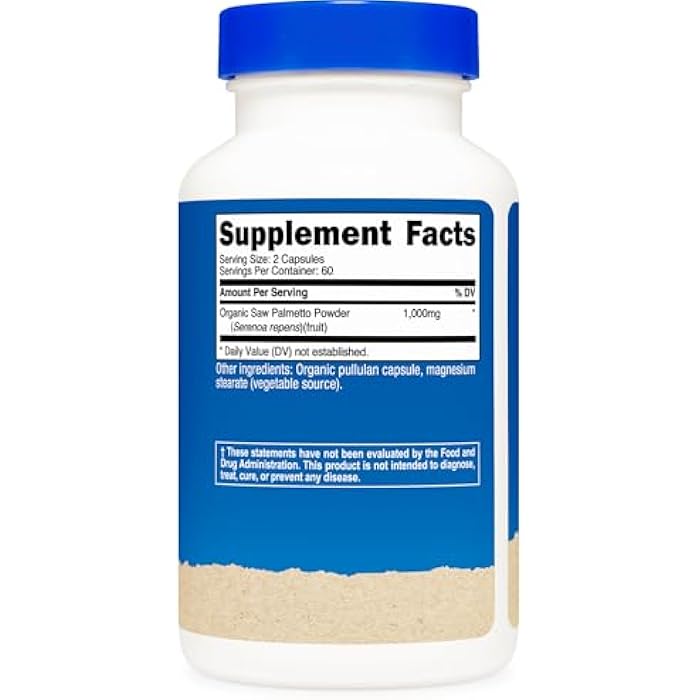 Nutricost Saw Palmetto 1000mg, 120 Capsules - CCOF Certified Made with Organic Saw Palmetto, Vegetarian Friendly, 60 Servings, 500mg Per Capsule, Gluten Free - Image 5