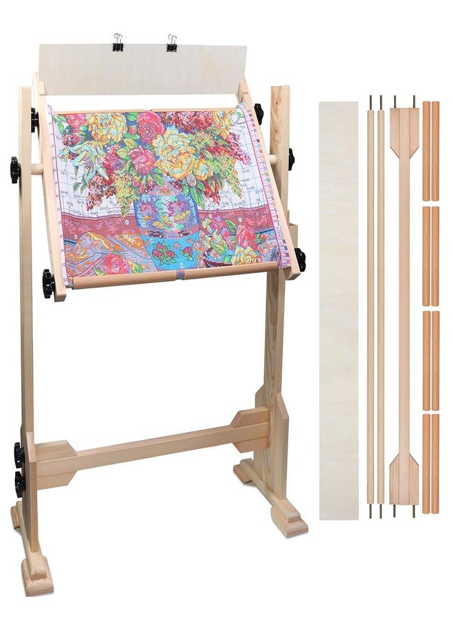 GuoFa Needlework Table and Adjustable Embroidery Stand, Cross Stitch Hoop Stand, Beech Wood Tapestry Cross Stitch Embroidery Frame Holder(54.5x41.6 cm (21.5" x 16.3")) and(112.5x41.6 cm (44.3" x 16.3")) - Image 1