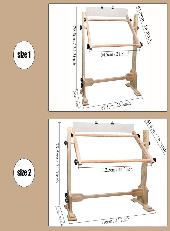 GuoFa Needlework Table and Adjustable Embroidery Stand, Cross Stitch Hoop Stand, Beech Wood Tapestry Cross Stitch Embroidery Frame Holder(54.5x41.6 cm (21.5" x 16.3")) and(112.5x41.6 cm (44.3" x 16.3")) - Image 2