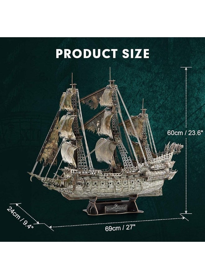 CubicFun 3D Puzzles for Adults Green LED Flying Dutchman, 360 Pieces Haunted Pirate Ship Arts & Crafts for Adults Gifts for Men Women Model Kit, Lighting Ghost Ship 2024 Easter Gifts Teacher Appreciation Gifts - Image 3