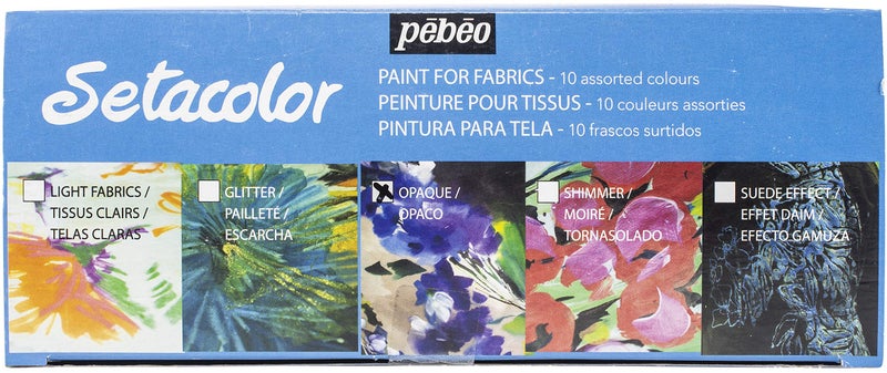 Pebeo Discovery Fabric Paint Set 45ml 10/Pkg-Setacolor Opaque - Image 1