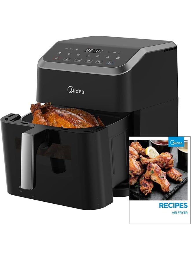 Midea Air Fryer With Digital Touch Control, 7L Capacity, X Cycloneair Technology, See Through Window, Frying, Grilling, Broiling, Roasting, Timer Up To 60 Mins Temperature Control 200°C - 7 L 1500 W MAD-740F2APK Black - Image 2