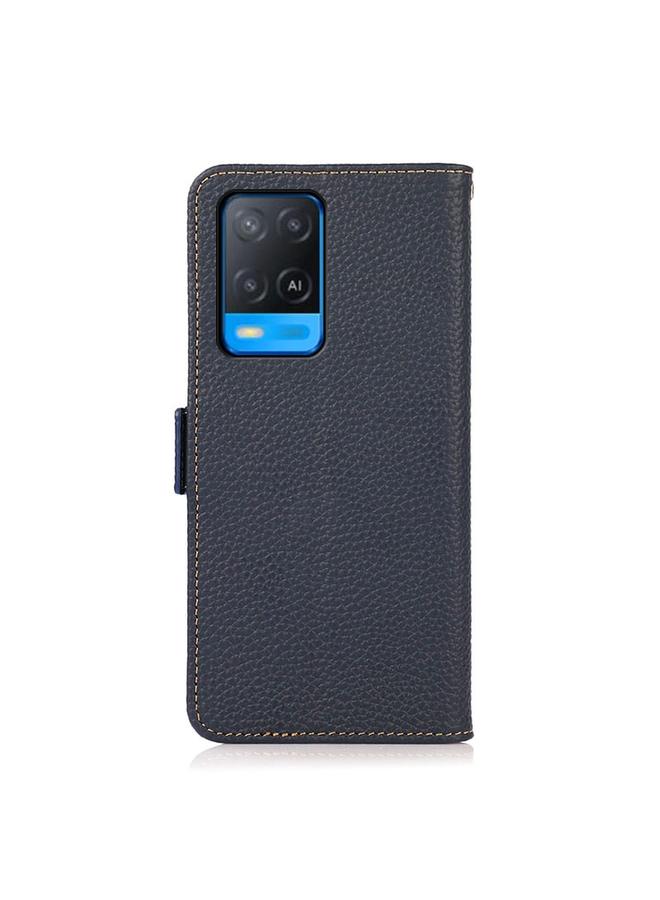 اس-توب جراب لهاتف OPPO A54 4G KHAZNEH جراب من الجلد الطبيعي الليتشي المغناطيسي الجانبي بتقنية RFID - Image 3