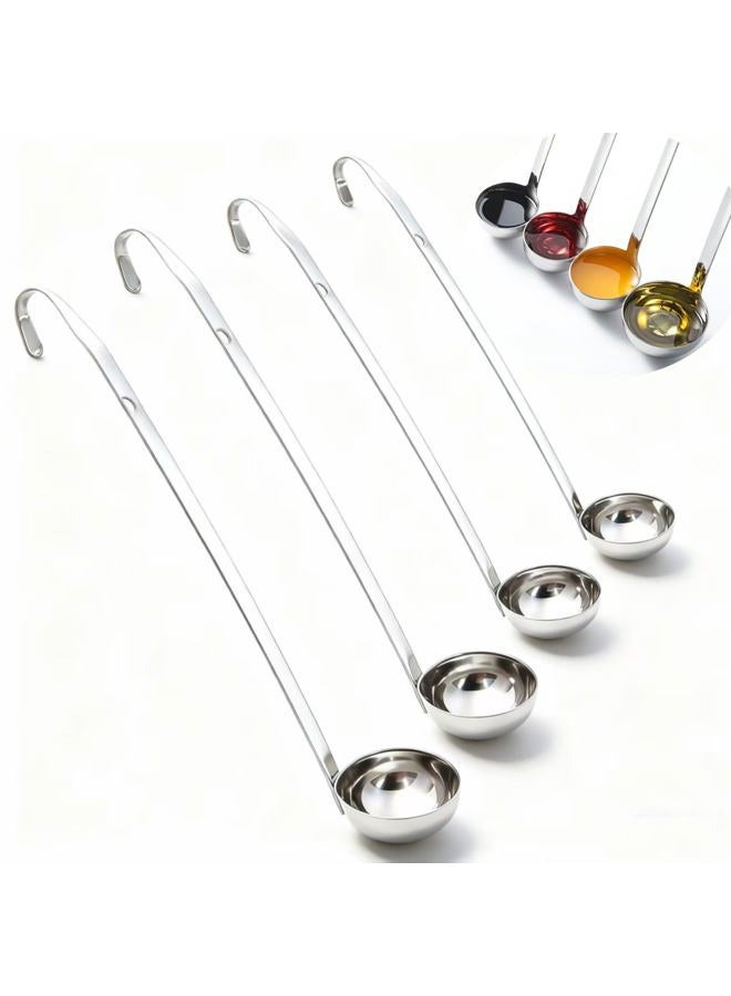Markeny 4 Pieces Stainless Steel Soup Ladle Metal Handle Ladle with Pouring Rim,2oz/3oz/4oz/5oz Set Ladles for Cooking Soup Sauce - Image 1