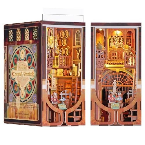 CCCDF DIY Book Nook Kit DIY Miniature Dollhouse Booknook Kit 3D Wooden Puzzle Bookend Bookshelf Insert with LED Light for Teens and Adults Roaring Twenties Speakeasy - Image 1