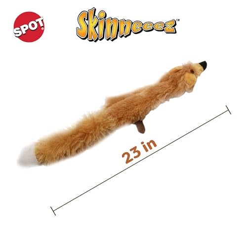 SPOT Skinneeez Fox 23-Inch Stuffing-Free Plush Dog Toy – Realistic Design with 2 Squeakers – Durable, Soft Polyester for Medium & Large Dogs – Tug, Fetch & Shake Play – for Moderate Chewers - Image 2