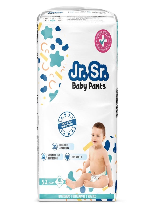 Jr. Sr. Baby Diaper Pants | Extra Large (XL) Size (12-17 kg), 52 Count | Pack of 1 | Upto 12 hr Absorption with Advanced Leak Protection | Safe For Babies Skin | Soft, Secure & Comfy - Image 1
