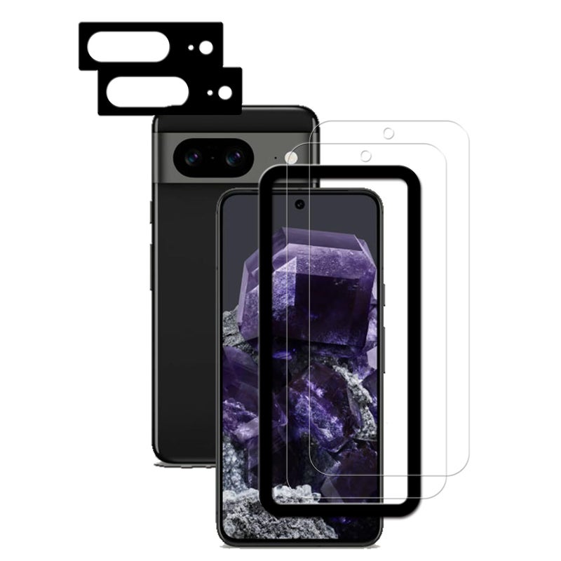 HKKAIS Easy Alignment Frame Designed For Google Pixel 8 Tempered Glass Screen Protector 2Pack Camera Lens Protector Film 2Pack - Image 3