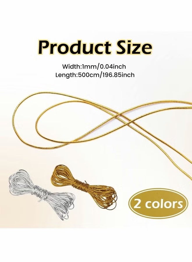 اتش واي 6 قطع 5M ضفائر الضفائر اكسسوارات الشعر الذهب الفضي تجديل الشعر ديكو التصميم وميض مطاطي جديلة أفريقية مضفر الحبل المطاطي زخرفة معلقة تزيين تغليف الهدايا - Image 2