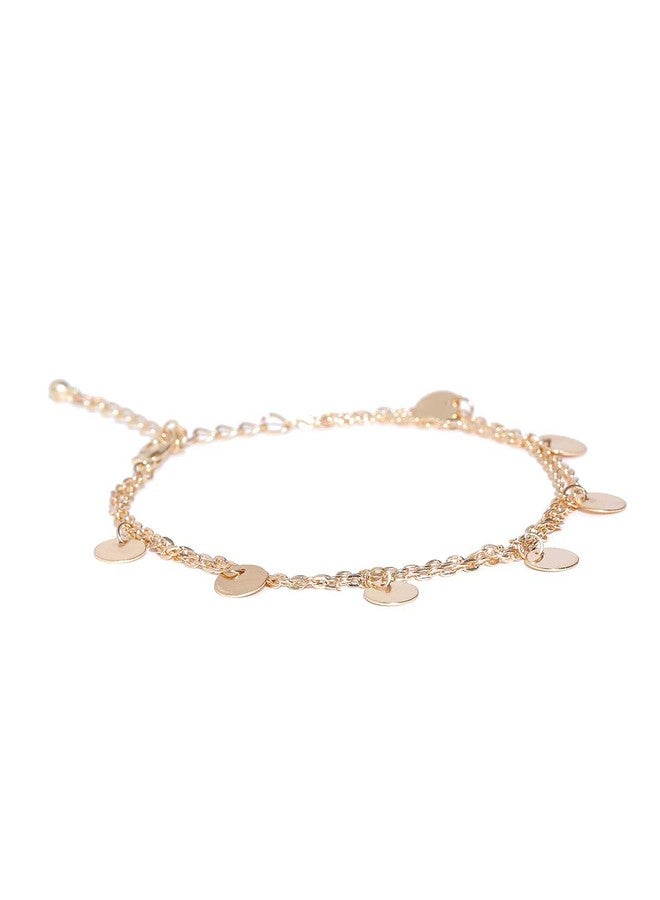 OOMPHelicious Jewellery Gold Tone Multi Layer Charm Fashion Anklet For Women & Girls - Image 1
