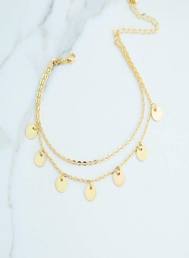 OOMPHelicious Jewellery Gold Tone Multi Layer Charm Fashion Anklet For Women & Girls - Image 2