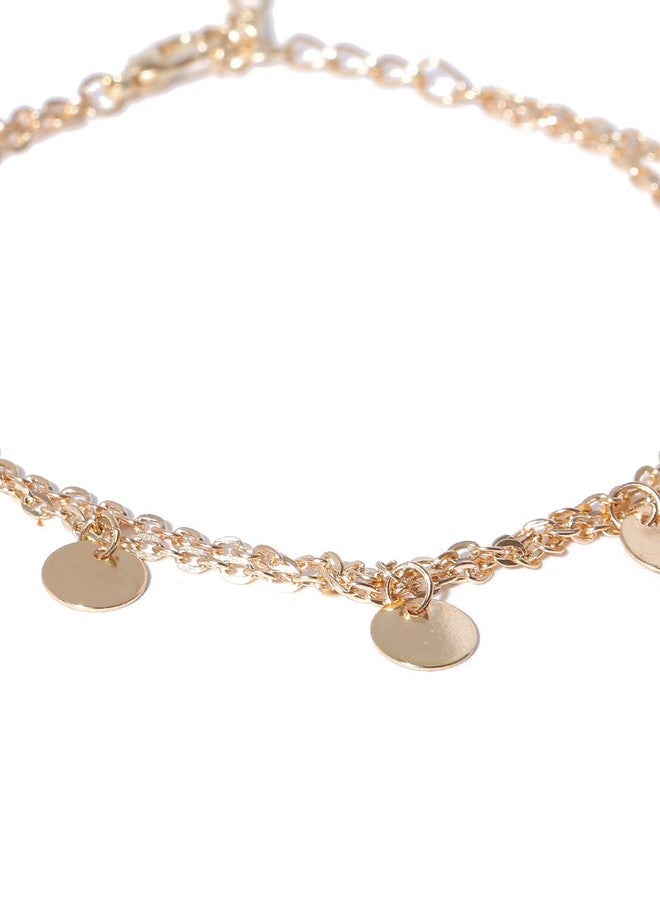 OOMPHelicious Jewellery Gold Tone Multi Layer Charm Fashion Anklet For Women & Girls - Image 5