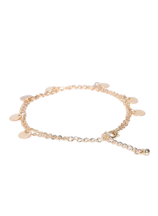 OOMPHelicious Jewellery Gold Tone Multi Layer Charm Fashion Anklet For Women & Girls - Image 4