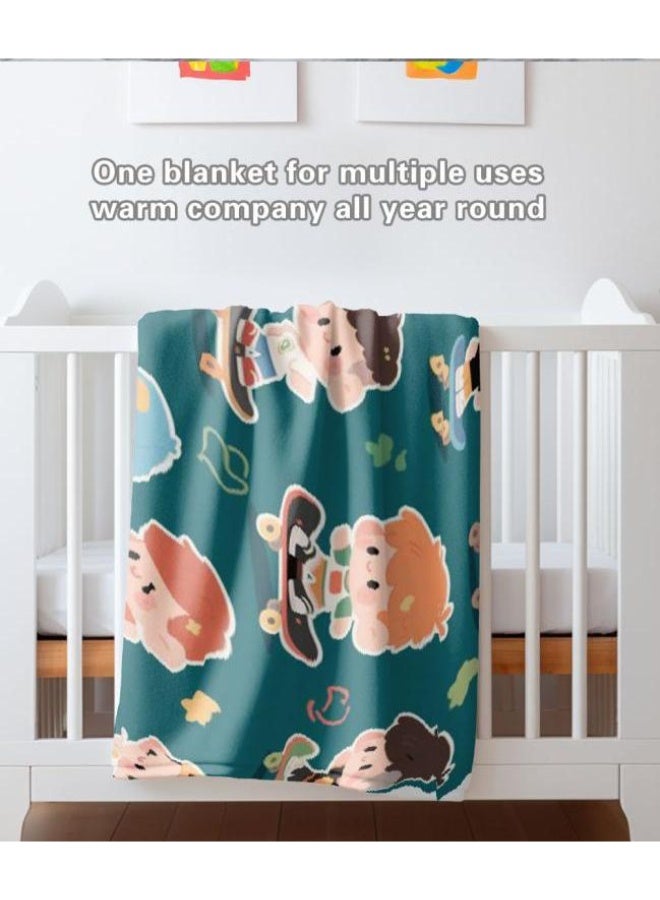 general Baby and children's cartoon flannel thin blanket (warm and comfortable, suitable for sleep, game use) 70cm*100cm - Image 2