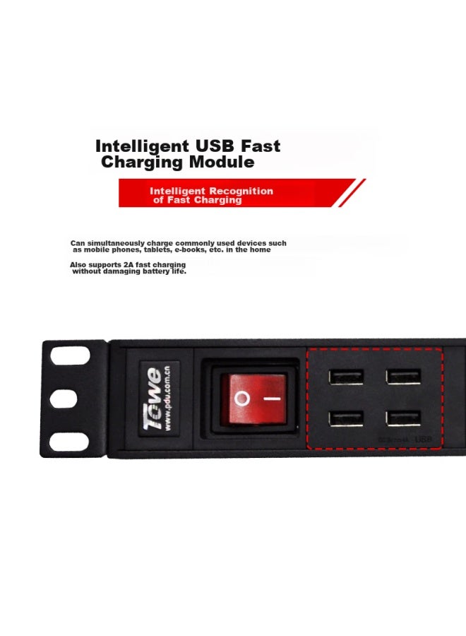 Towe 24-outlet Usb Smart Charging Socket, Industrial Multi-port Usb Intelligent Overload And Overpressure Charging Power Strip With Master Switch, En10/usb24k - Image 5