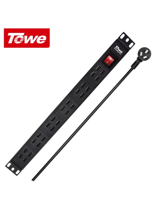 Towe 24-outlet Usb Smart Charging Socket, Industrial Multi-port Usb Intelligent Overload And Overpressure Charging Power Strip With Master Switch, En10/usb24k - Image 1