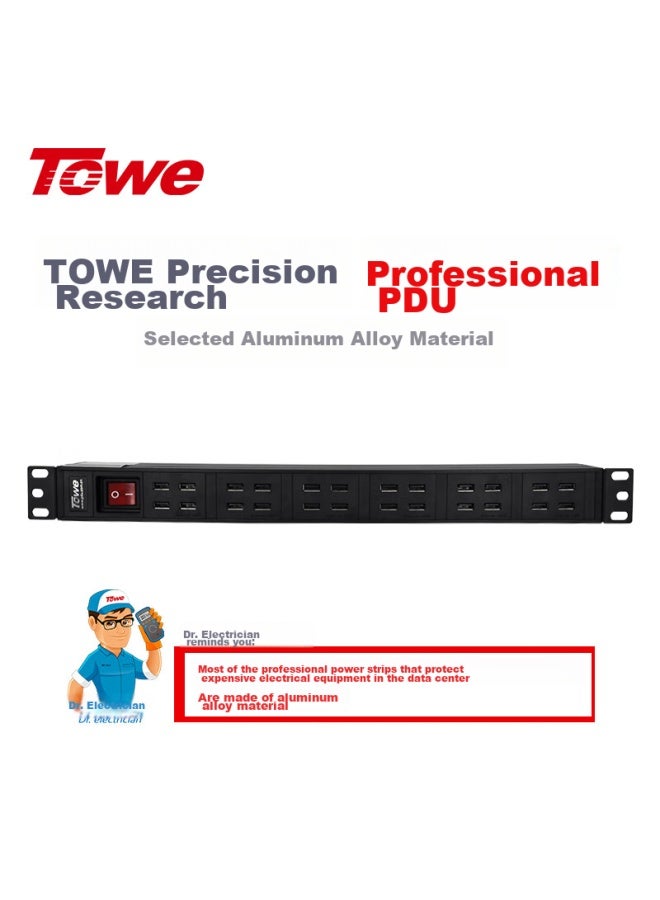 Towe 24-outlet Usb Smart Charging Socket, Industrial Multi-port Usb Intelligent Overload And Overpressure Charging Power Strip With Master Switch, En10/usb24k - Image 2