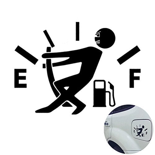WINOMO Funny Car Stickers High Gas Consumption Decal Fuel Gage Empty Stickers (Black) - Image 1