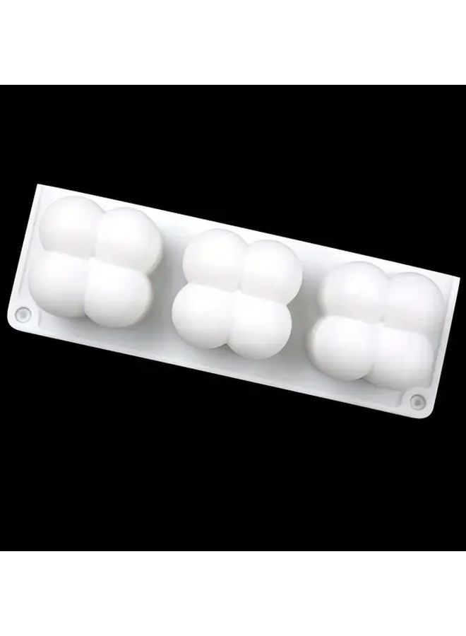 White Magic Cube Silicone Baking Mold 3 Cavity Non Stick Heat Resistant For Mousse Cake - Image 4