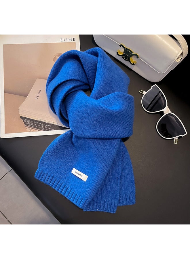 Solid Color Selected Cashmere Scarf Autumn And Winter New Easiest For Match Korean Style Warm Knitted Wool Scarf For Boys And Girls