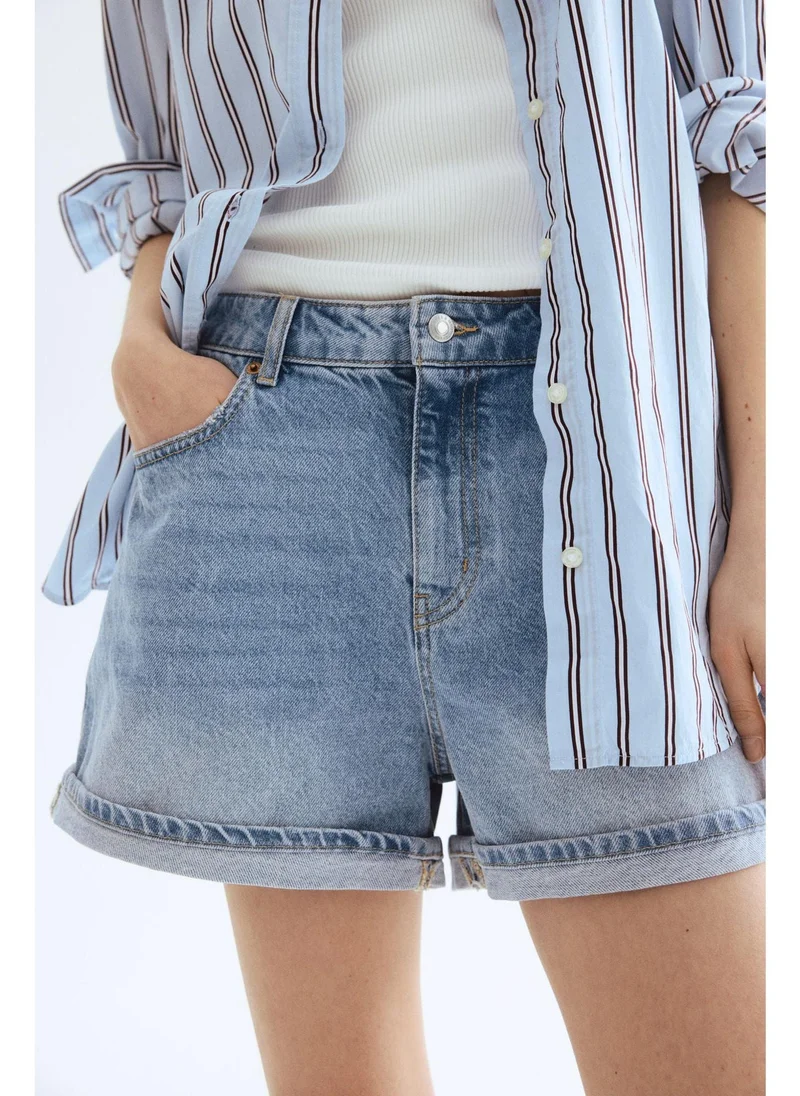 H&M High-waisted denim shorts