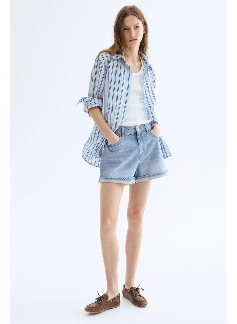 H&M High-waisted denim shorts