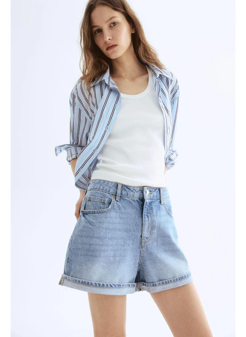 H&M High-waisted denim shorts