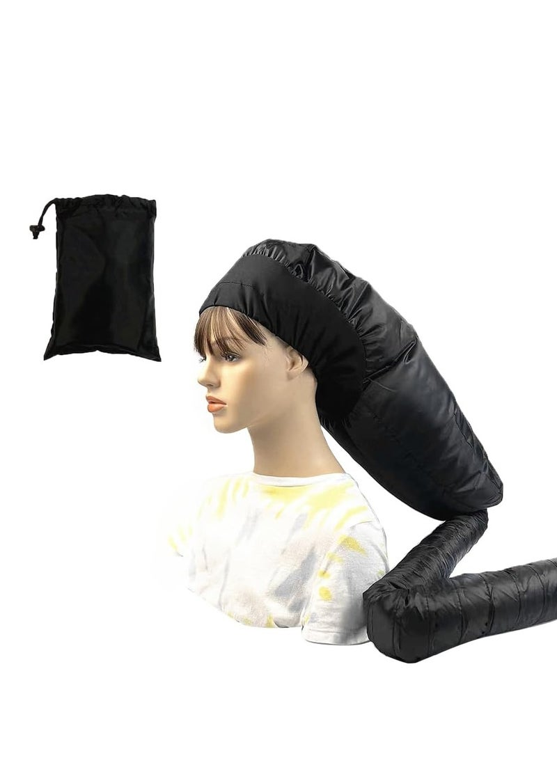 KOENWEENI Bonnet Hair Dryer Hood Diffuser Attachment Adjustable Deep Conditioning Cap Upgraded Dry Heat Protector with Elastic Strap for Natural Curly Textured Hair Care Fast Drying Styling Black  - Image 1