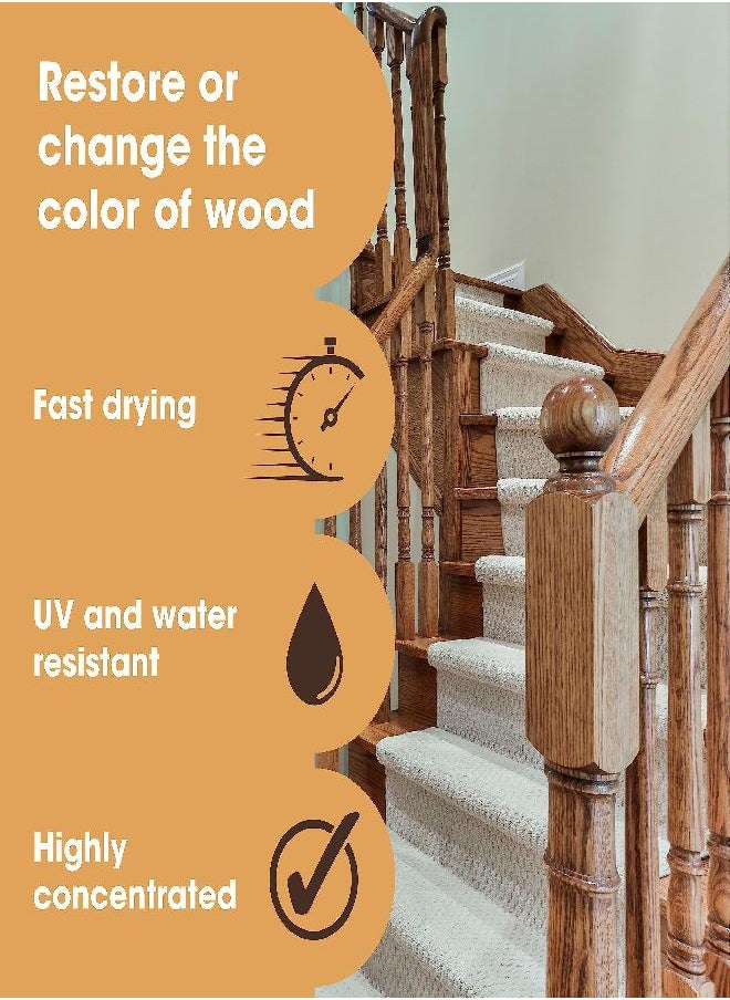 Furniture Clinic - Furniture Clinic Wood Stain | Multiple Finishes | Fast Drying | Indoor and Outdoor Furniture and More | Water Based, Low Odor, Non-Toxic | Polyurethane Finish & Sealer | Walnut (17oz / 500ml) - Image 1