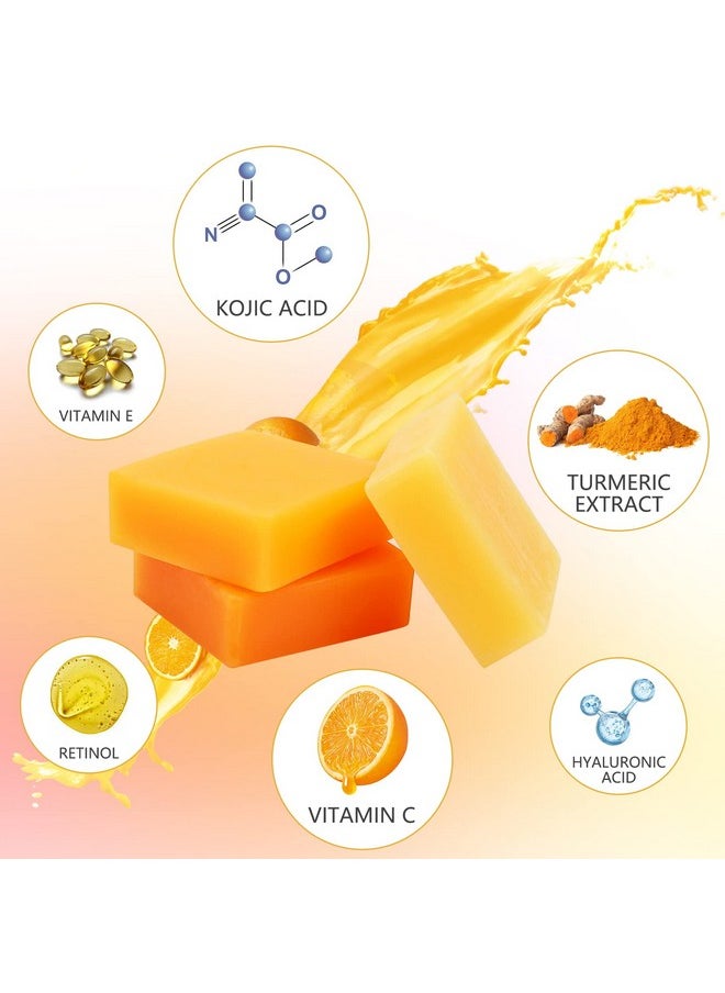 Inlifay - Nlifay Kojic Acid Soap Dark Spot Remover With Vitamin C Vitamin E Retinol Collagen Turmeric Hyaluronic Acid Moisturizing For Body & Face 50G3 Pack - Image 1