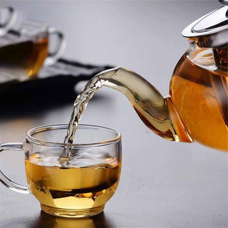 BLISS START 1 Liter Glass KettleTeapot with Stainless Steel Infuser Lid Borosilicate Glass Tea Kettle Stovetop Safe Blooming Loose Leaf Teapot Pack of 1 - Image 2