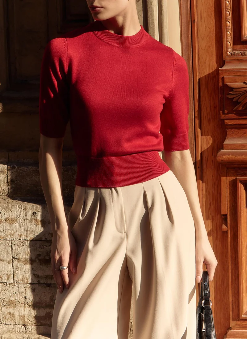 Lichi Knitted top with short sleeves