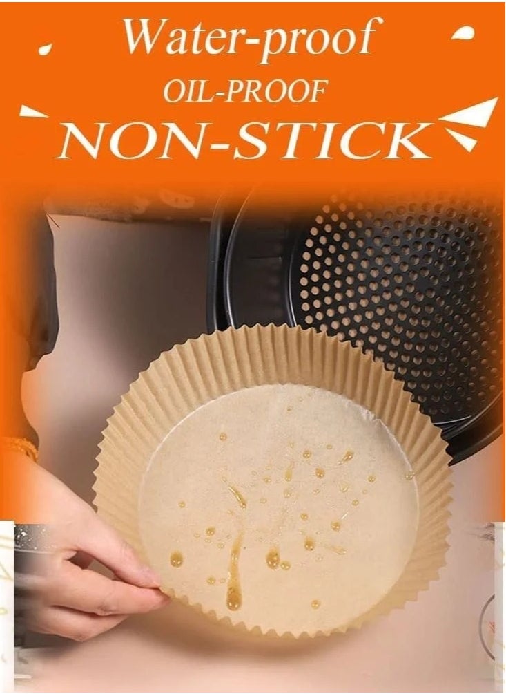 WAOKN Air Fryer Disposable Paper Liner, 6.3" Round Non-Stick Parchment Paper for Air Fryer, Oil-proof Water-proof Baking Paper, Food Grade Parchment for Air Fryer, Microwave (100PCS-6.3 Inch Natural)  - Image 5