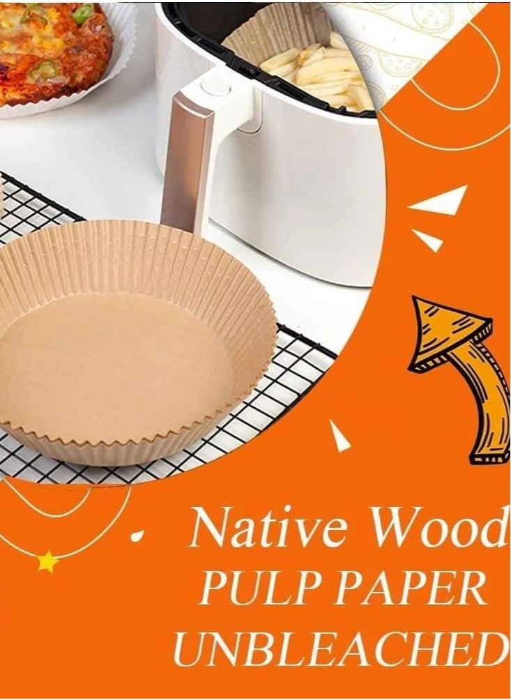 WAOKN Air Fryer Disposable Paper Liner, 6.3" Round Non-Stick Parchment Paper for Air Fryer, Oil-proof Water-proof Baking Paper, Food Grade Parchment for Air Fryer, Microwave (100PCS-6.3 Inch Natural)  - Image 4