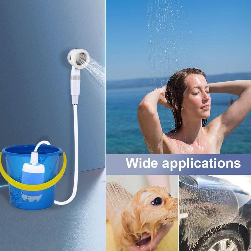 Le Bomlu Portable Camping Shower Pump - Rechargeable Outdoor Shower Head Sprayer - Image 3