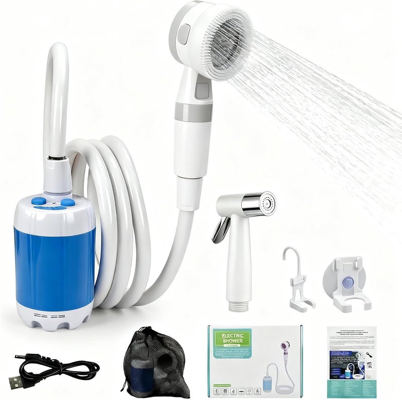 Le Bomlu Portable Camping Shower Pump - Rechargeable Outdoor Shower Head Sprayer - Image 1
