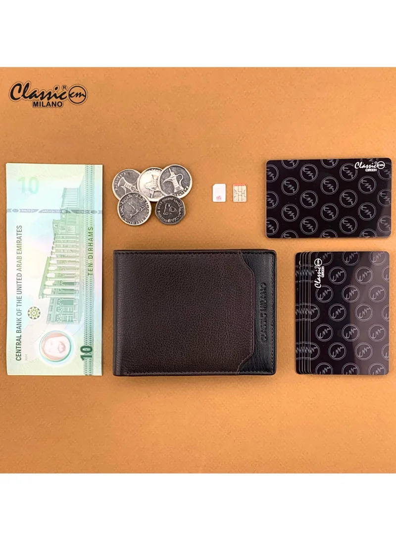Classic Milano Brown Black (CMGT-11) Classic Milano Men’s Wallet – Slim Bifold Leather Wallet for Men with RFID Blocking – Credit Card Holder & Card Wallet – Stylish Mens Purse – Gift for Husband, Father & Men for Men | Best Price UAE