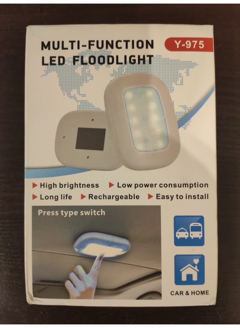 PROMASS Multi-Function Rechargeable LED Interior Light for Car and Home - White