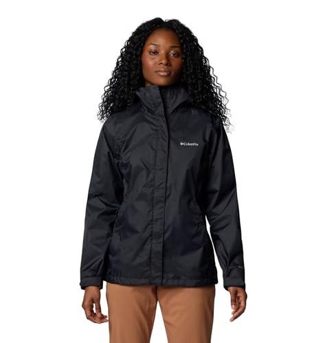 Columbia Womens Arcadia II Waterproof Rain Jacket, Black, X-Large - Image 1