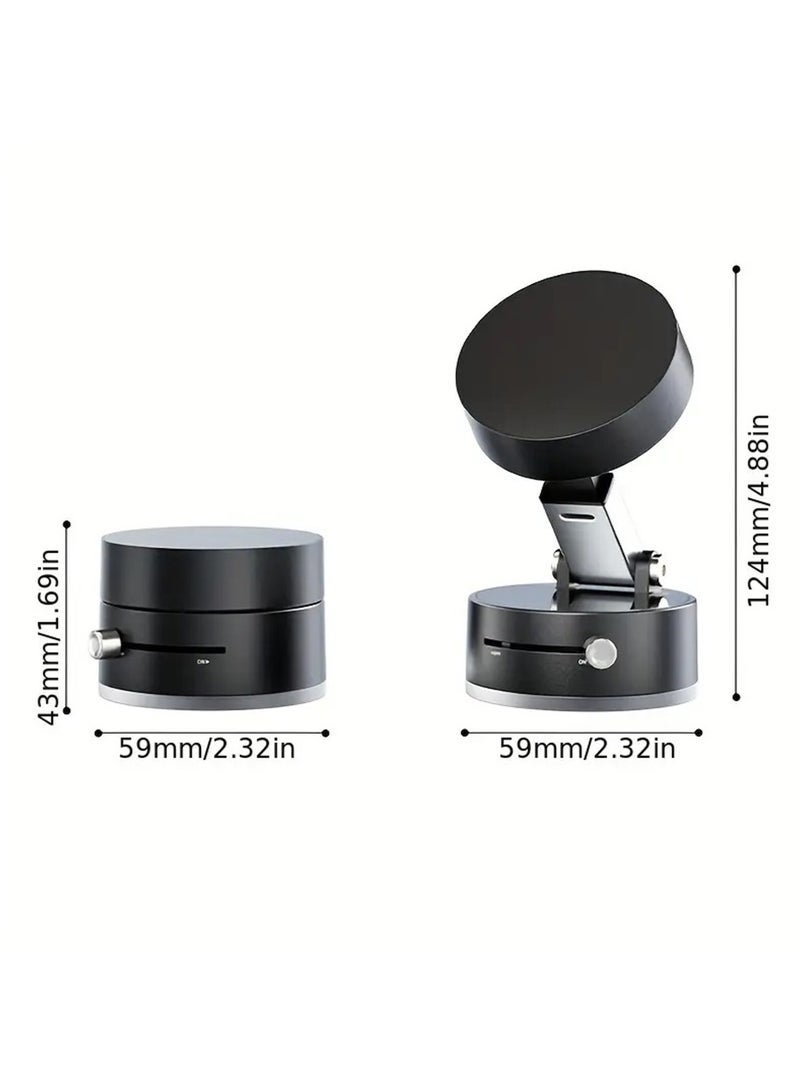 YelaJoy Multifunctional Vacuum Sucker Bracket, Foldable And Telescopic, Vacuum Double-Sided Magnetic Bracket, Mobile Phone Car Bracket, Suitable for Automobile, Office, Glass, Home And Other Scenarios (Black) - Image 3