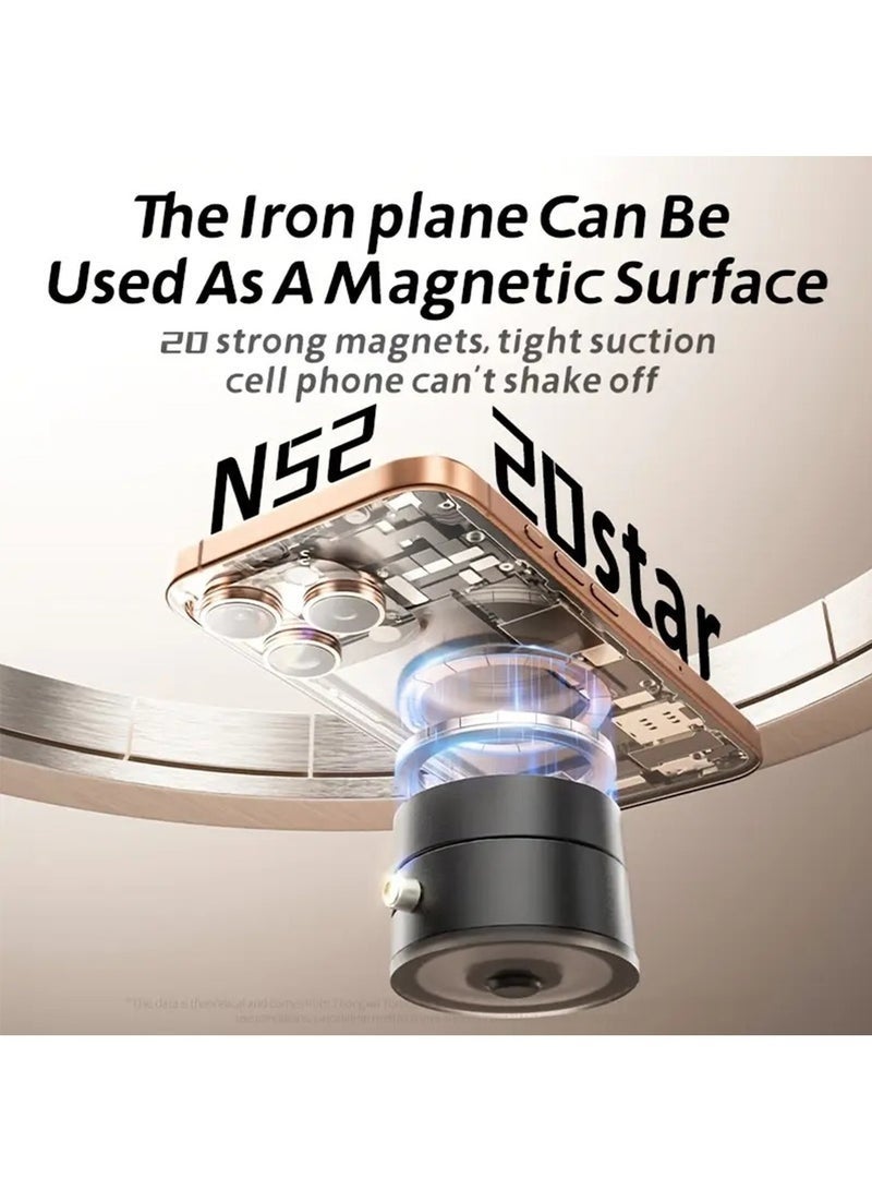 YelaJoy Multifunctional Vacuum Sucker Bracket, Foldable And Telescopic, Vacuum Double-Sided Magnetic Bracket, Mobile Phone Car Bracket, Suitable for Automobile, Office, Glass, Home And Other Scenarios (Black) - Image 2